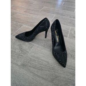 Women's Lauren Lorraine Dazzle‎ Black Stilleto Pumps Black Size 7.5